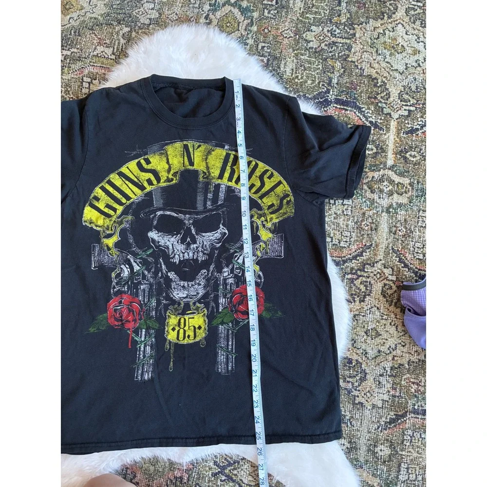 Guns N Roses Skull Top Hat Roses Guns‎ Graphic T Shirt Black Mens Size Medium - Picture 4 of 5
